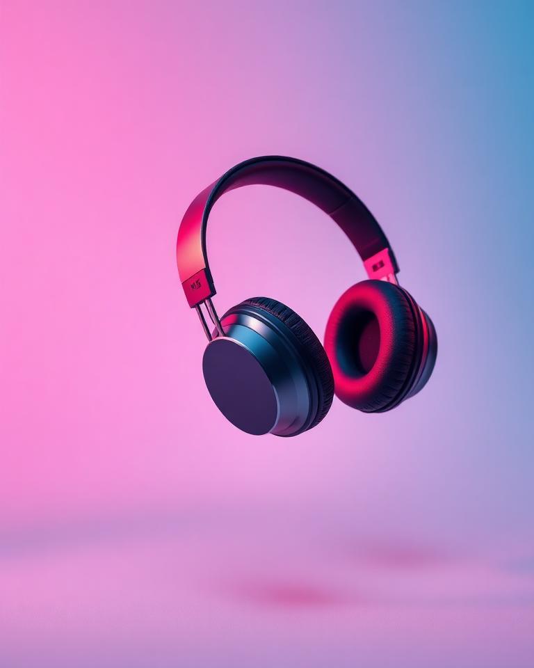 Criativo publicitário de fone de ouvido premium criado com IA